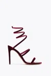 René Caovilla Cleo Rubino Velvet Sandal
