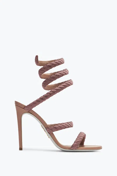 René Caovilla Cleo Sandal In Satin Pink 105