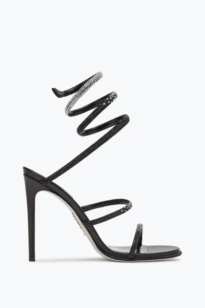 René Caovilla Cleo Sandal With Black And Silver Crystals 105