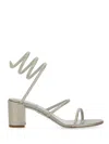 René Caovilla Cleo" Sandal With Crystals In Gray