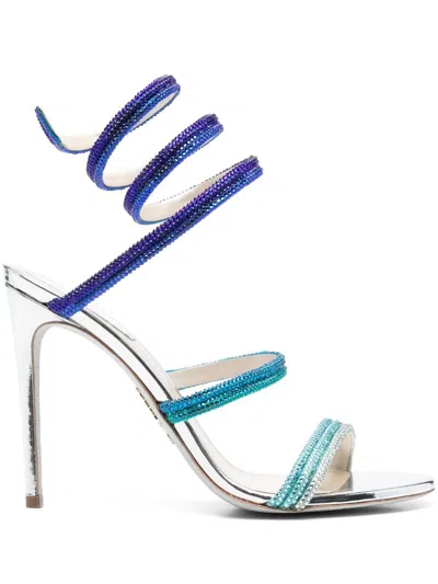 René Caovilla 105mm Majestic Sandals In Blue