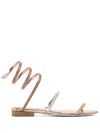 René Caovilla Trigold Cleo Three-toned Flat Sandal 10 In Brown