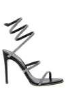 René Caovilla Cleo Anthracite Crystal Sandals 105 In Black