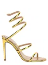 René Caovilla Cleo Metallic Mini Sandal With High Stiletto Heel In Gold