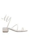 René Caovilla 35mm Embellished Satin Sandals In Grey