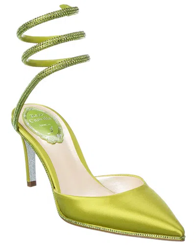 René Caovilla Cleo Satin Pump In Green