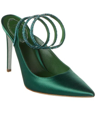 René Caovilla Cleo Satin Pump In Green