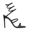 René Caovilla Cleo Crystal-embellished Strap Sandal 105 In Grey Jet In Black