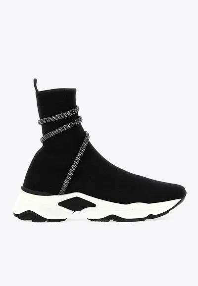 René Caovilla Cleo Spiral Embellished High-top Sneakers In Black