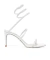 René Caovilla Cleo 80 Wraparound Satin Sandals In White