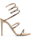 René Caovilla Cleo Spiral-strap 125mm Sandals In Gold