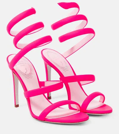 René Caovilla Cleo Suede Sandals In Pink