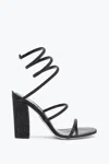 René Caovilla Cleo Total Black Sandal With Soul Heel 105