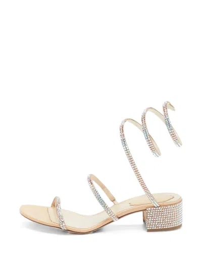 Pre-owned René Caovilla Cleo Wrap Sandals In Neutral