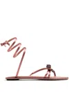 René Caovilla Cleo Wraparound Sandals In Rosa