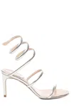 René Caovilla 80mm Cleo Sandals In Silver