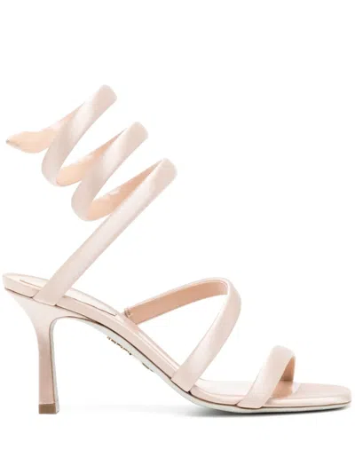 René Caovilla Cleopatra Satin Sandals In Pink