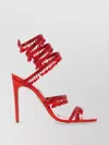 René Caovilla Crystal Beaded Ankle Strap Sandals