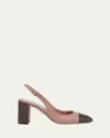 René Caovilla Crystal Cap-toe Leather Pumps In Petra Lamb-satinjet Strass