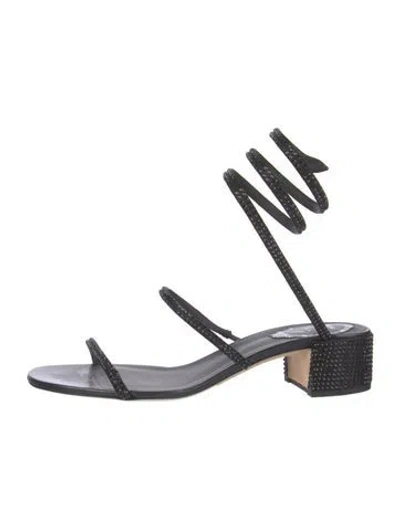 Pre-owned René Caovilla Crystal Crystal Embellishments Sandals In Blue