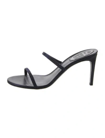 Pre-owned René Caovilla Crystal Crystal Embellishments Sandals In Blue