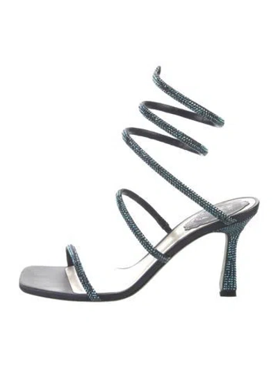 Pre-owned René Caovilla Crystal Crystal Embellishments Sandals In Multi