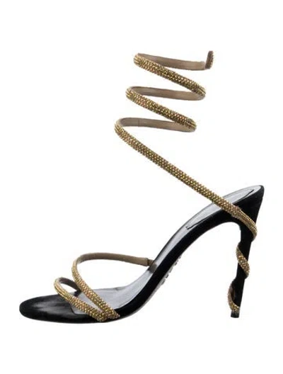 Pre-owned René Caovilla Crystal Crystal Embellishments Sandals In Multi