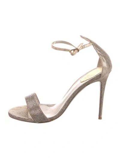 Pre-owned René Caovilla Crystal Crystal Embellishments Sandals In Pink