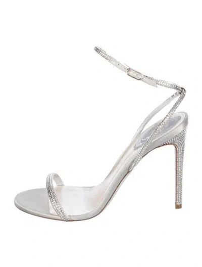 Pre-owned René Caovilla Crystal Crystal Embellishments Sandals In Silver