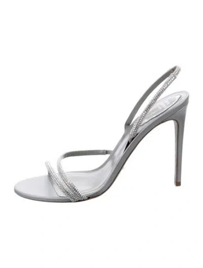Pre-owned René Caovilla Crystal Crystal Embellishments Sandals In Silver