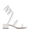 René Caovilla Crystal Drop Sandals In White