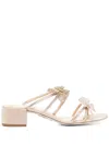 René Caovilla Crystal-embellished 50mm Sandals In Gold
