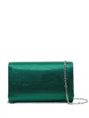 René Caovilla Crystal-embellished Clutch Bag In Green