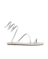 René Caovilla Crystal-embellished Flat Sandals In White