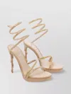 René Caovilla Crystal Embellished Heel Sandals