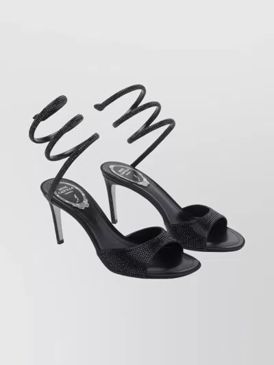 RENÉ CAOVILLA CRYSTAL EMBELLISHED HEELED OPEN TOE SANDALS