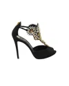 René Caovilla Rene Caovilla Crystal-embellished High Heel Sandals In Black Suede In Black