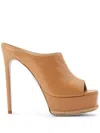 René Caovilla Crystal-embellished Platform Mules In Brown
