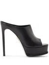 René Caovilla Crystal-embellished Platform Mules In Black
