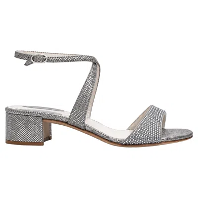 Pre-owned René Caovilla Crystal Embellished Sandals In Silver Crystal