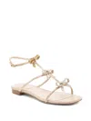René Caovilla Crystal-embellished Sandals In Neutral