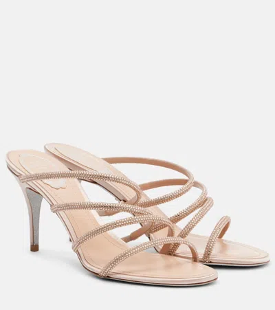 René Caovilla Crystal-embellished Sandals In Neutral