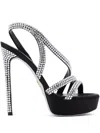 René Caovilla Crystal-embellished Sandals In Schwarz