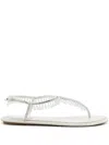 René Caovilla Crystal-embellished Sandals In White