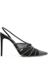 René Caovilla 120mm Leather Pumps In Black