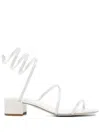 René Caovilla Crystal Embellished Strappy Sandals In White