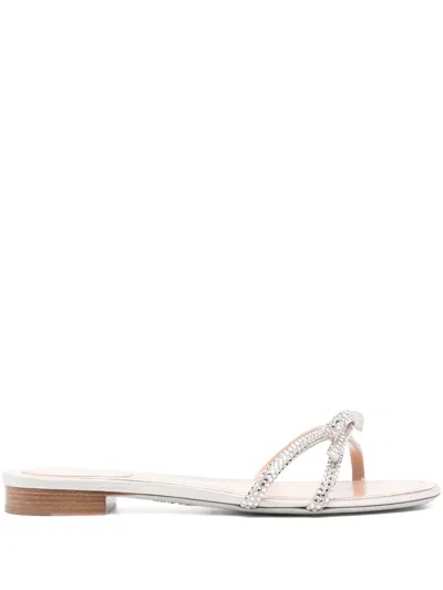 René Caovilla Crystal Embellishment Sandals In グレー