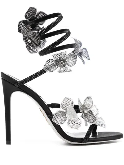 René Caovilla Crystal Embellishment Sandals In ブラック