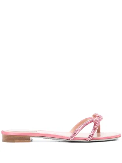 René Caovilla Crystal Embellishment Sandals In ピンク
