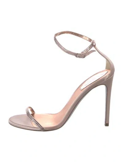Pre-owned René Caovilla Crystal Embellishments Sandals In Pink